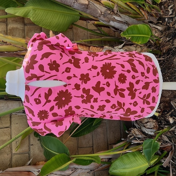 Kate Spade Splash Floral Crewneck Flutter Sleeve Keyhole Top Size S Pink Multi - Picture 3 of 7